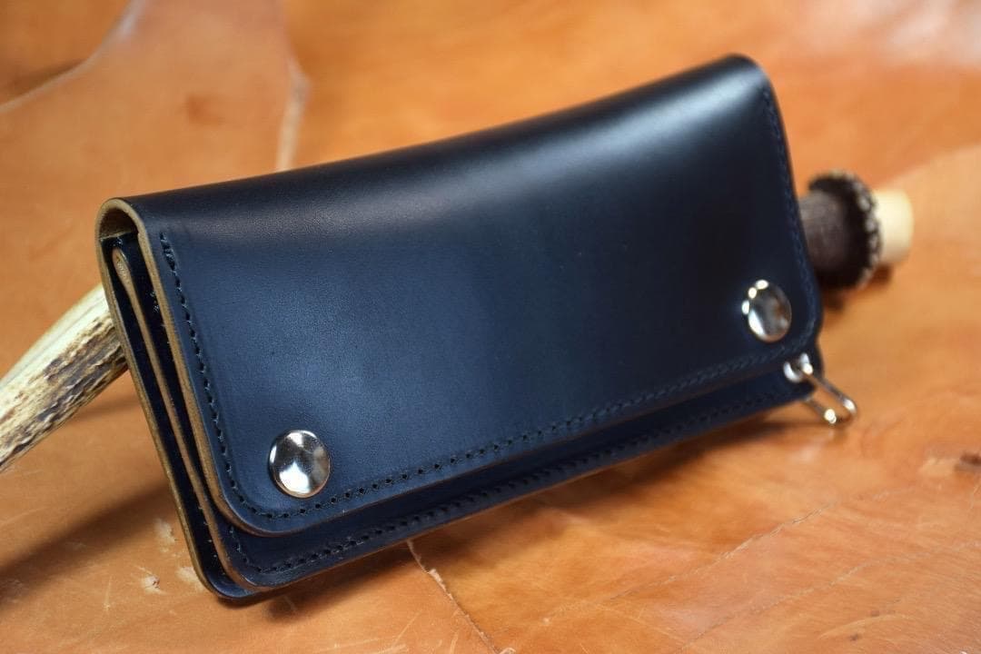 トラッカーウォレット MARYAM社　馬革 　ホースバット　茶芯　黒