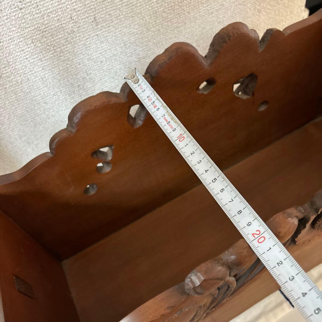 鎌倉彫マガジンラック　手作り作品　渡辺一生