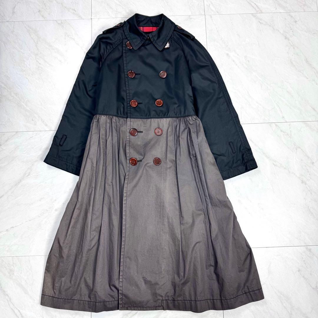 AD2017 トリコ コムデギャルソン トレンチコート バイカラー チェック M
