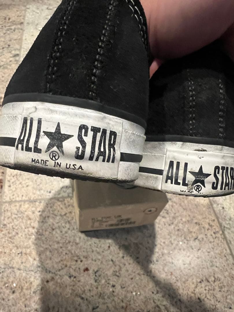 希少93年 CONVERSE スウェード ブラックUSA製 藤原ヒロシ US8