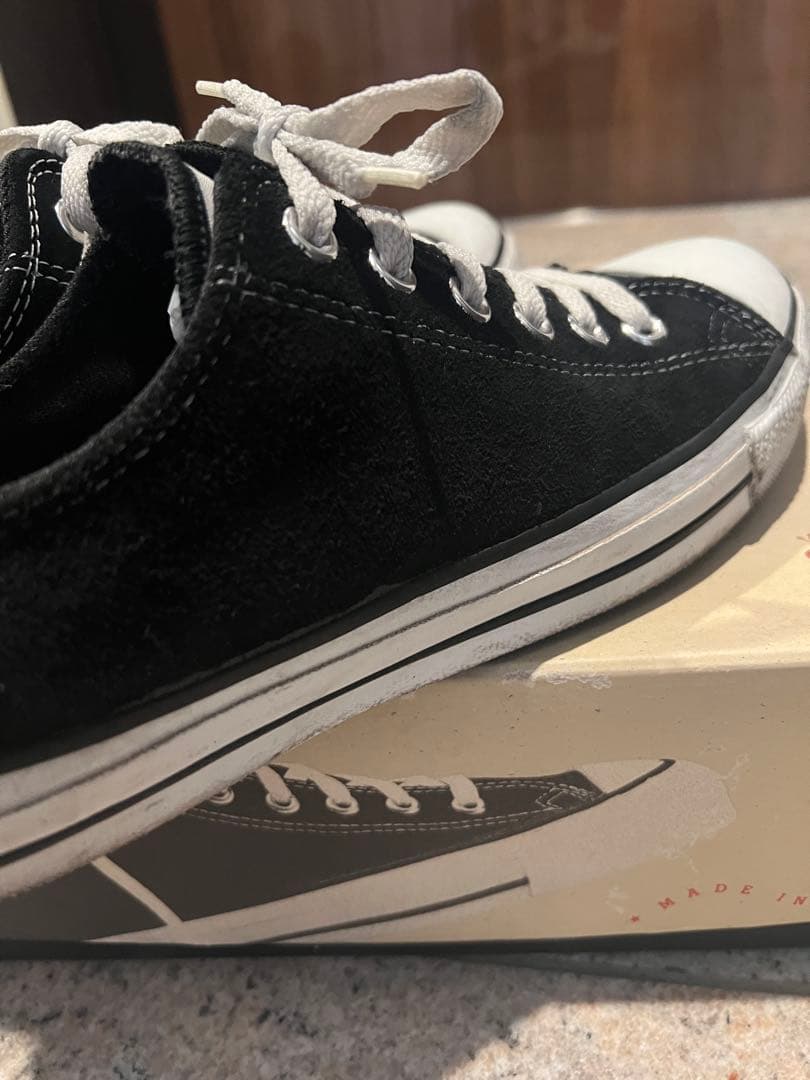 希少93年 CONVERSE スウェード ブラックUSA製 藤原ヒロシ US8