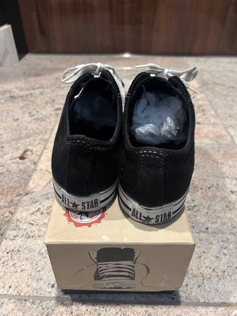 希少93年 CONVERSE スウェード ブラックUSA製 藤原ヒロシ US8