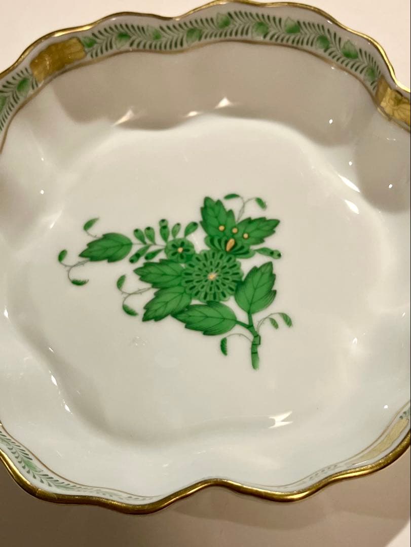 ヘレンド　herend アポニーグリーン　クッキーディッシュ　ハンガリー