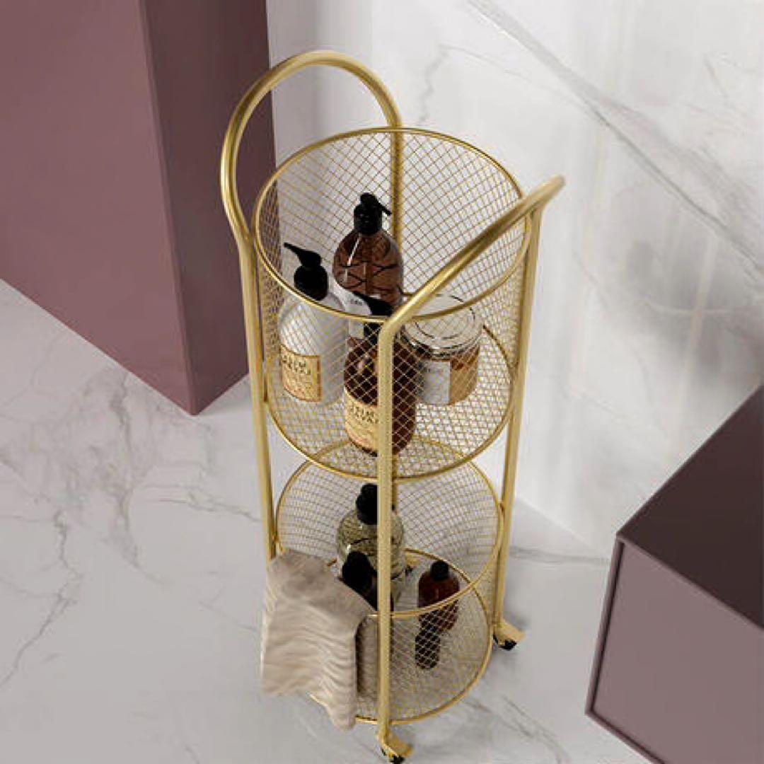 バスケットワゴン　ゴールド