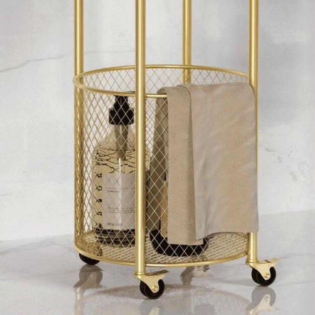 バスケットワゴン　ゴールド