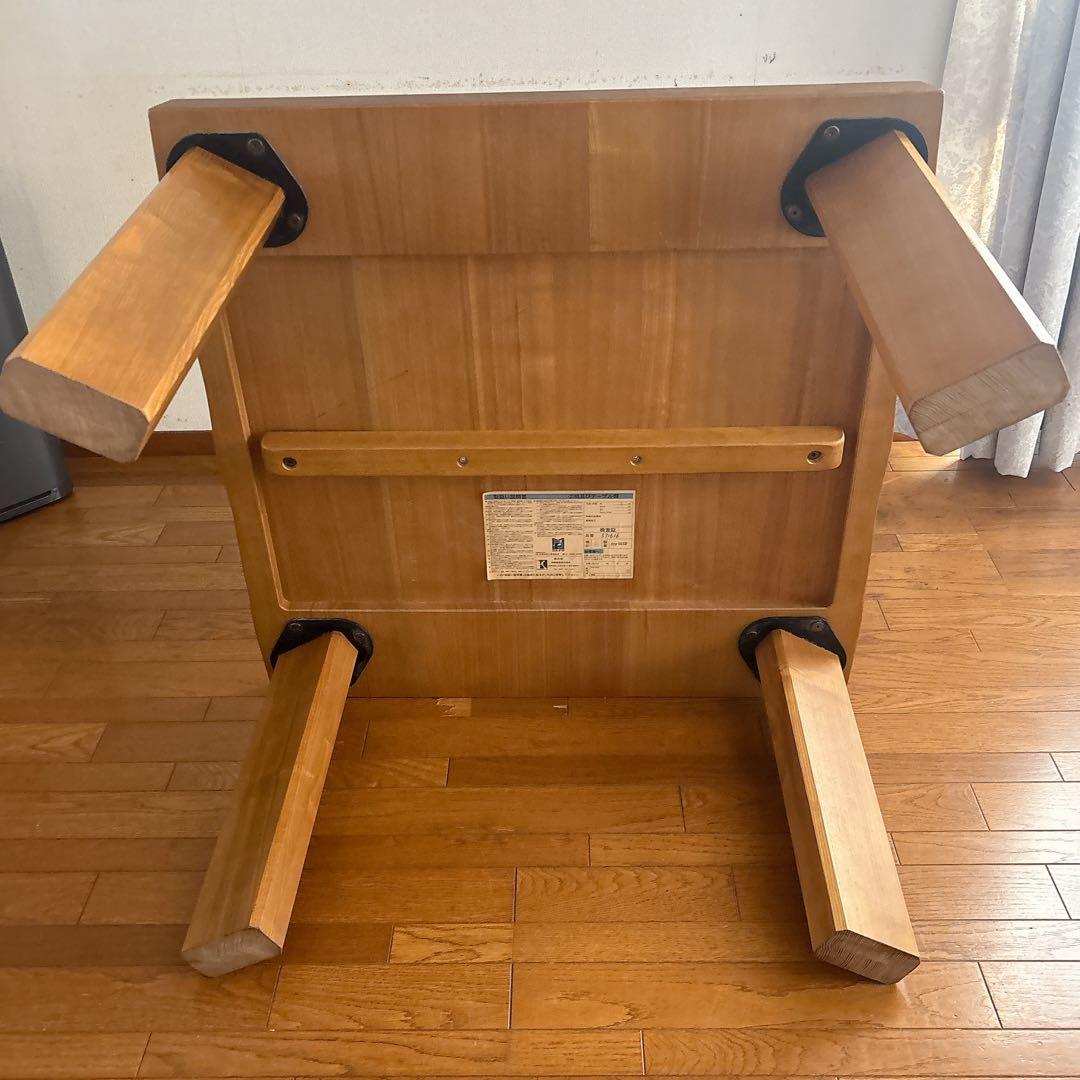 耳付き 90cm角】飛騨産業 キツツキマーク ダイニングテーブル 高さ低め