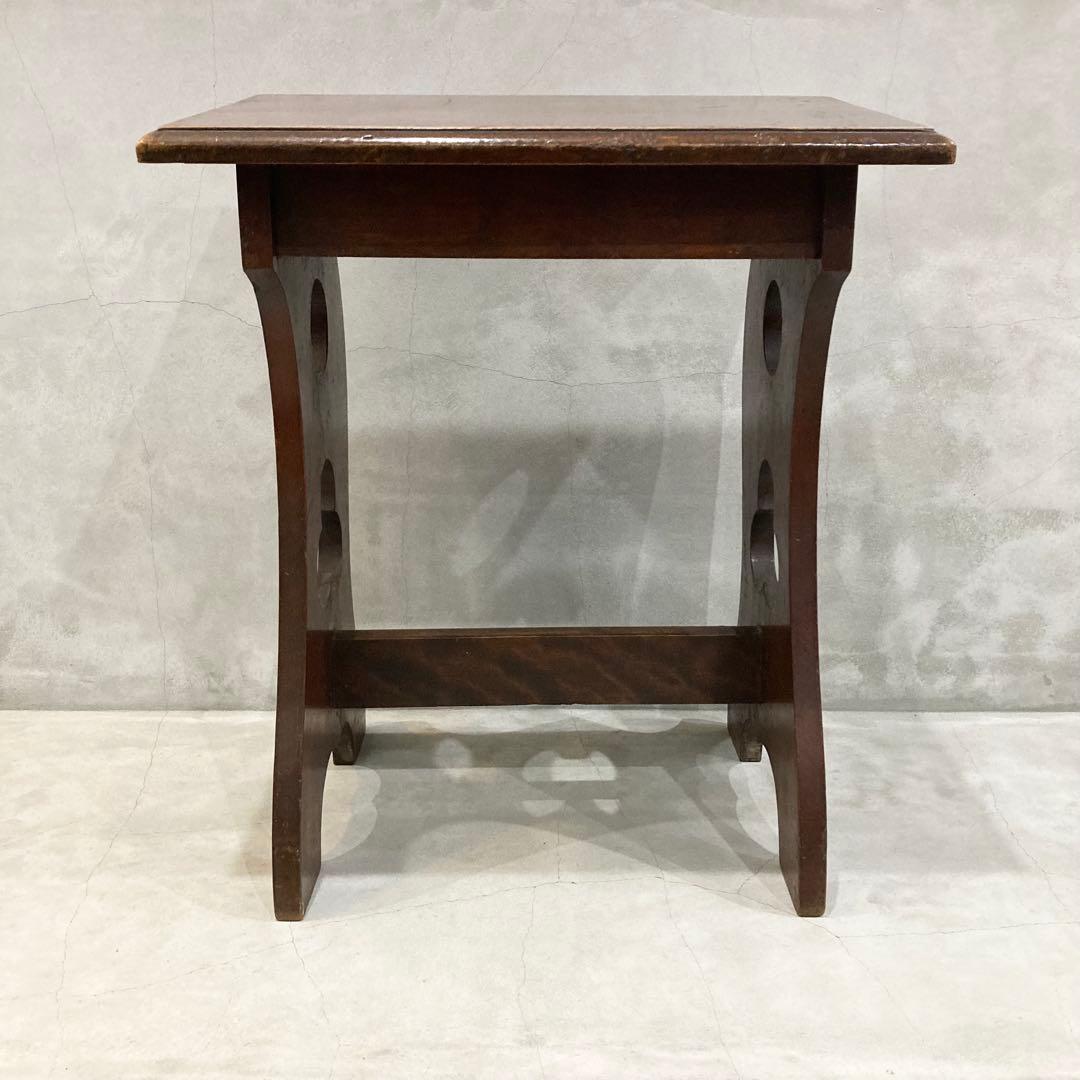 古いピアノ椅子 オルガン椅子 スツール チェア 木製 透かし彫り レトロ