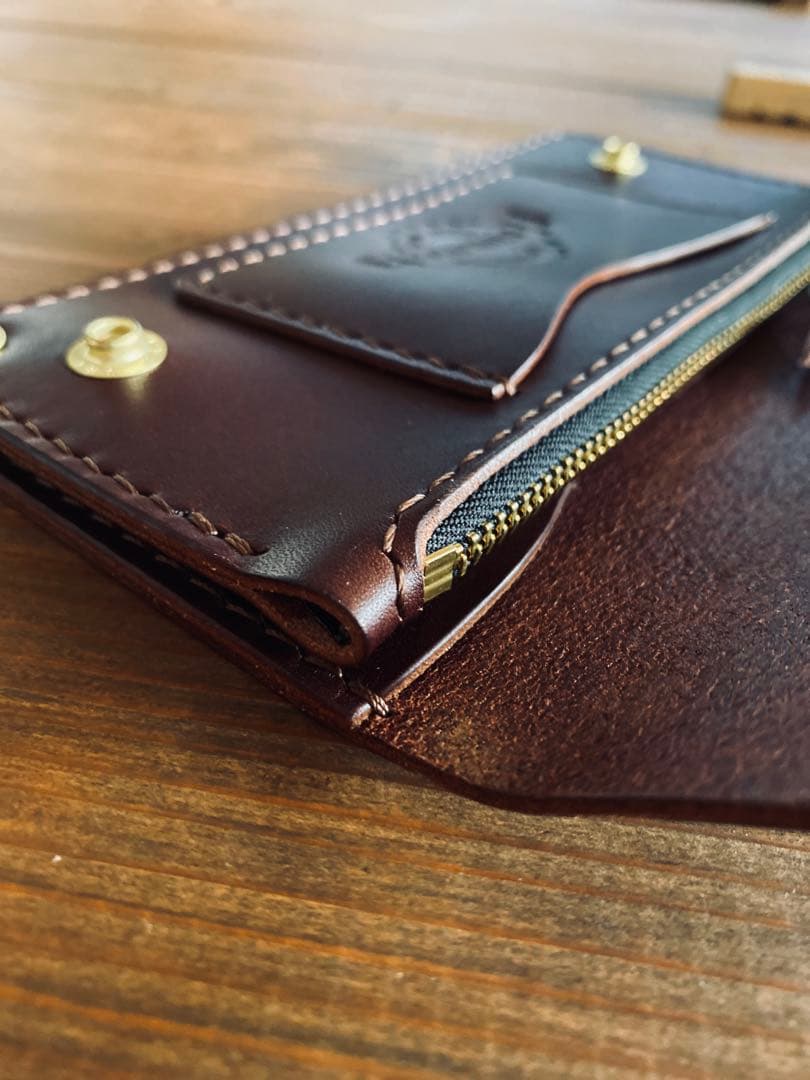【BULGARO】TL01-64ロングトラッカーウォレット真鍮チェーン付き