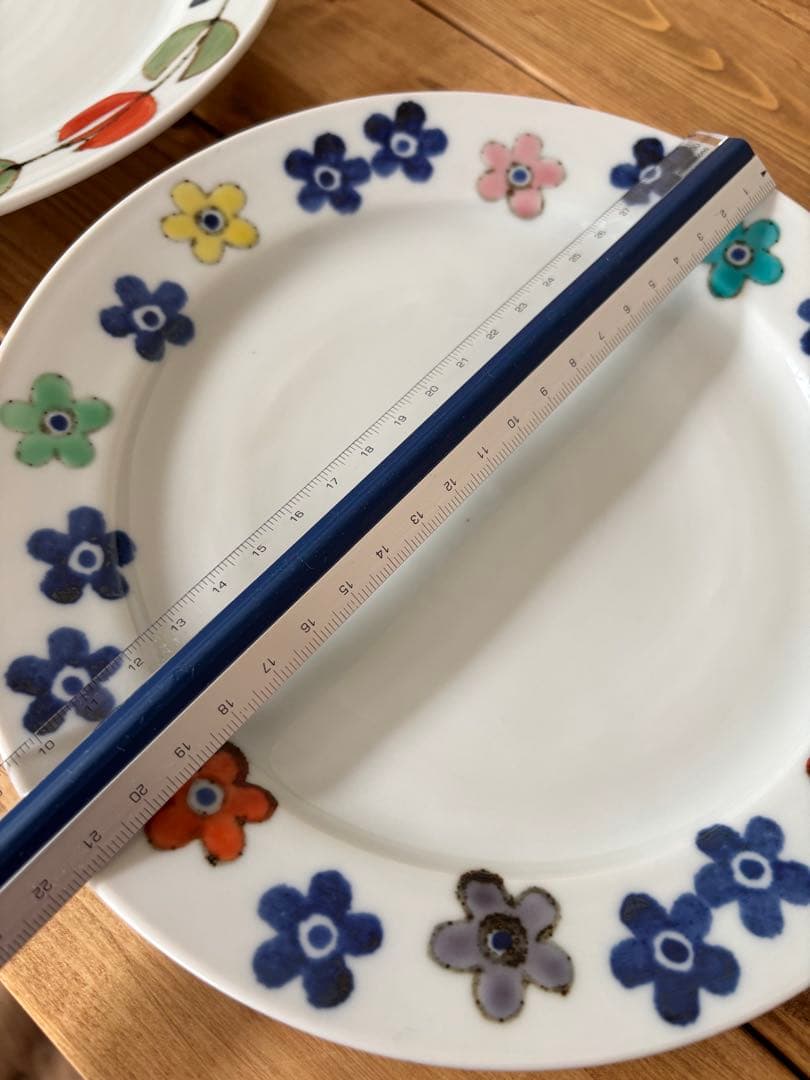 徳永優心 九谷青窯 九谷焼き プレート 皿 3枚セット 色絵花つなぎ