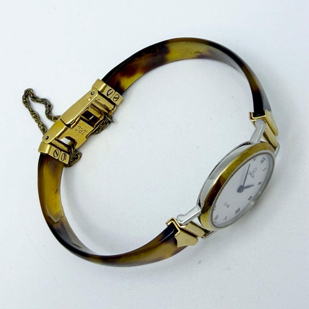 【稼働 新品電池】オメガ デヴィル べっ甲 レディース 腕