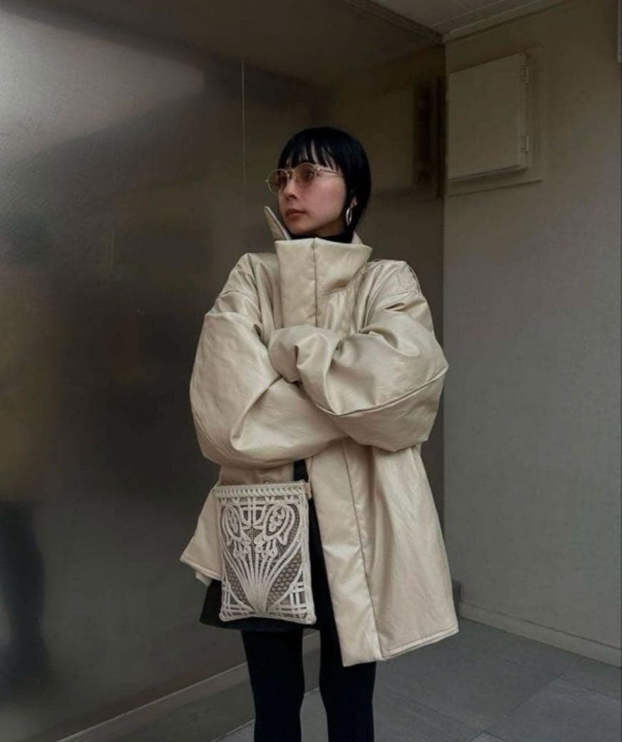 ジャケット・アウター AMERI PASTING LIKE FAKELEATHER JACKET