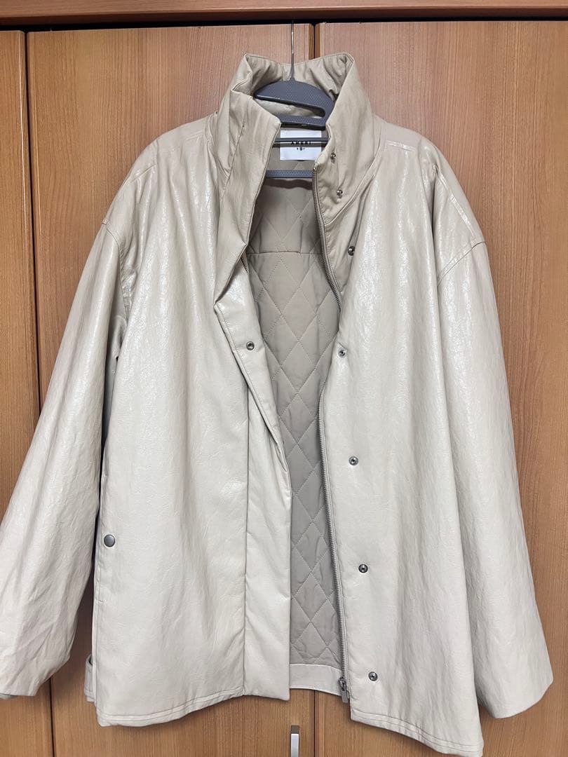 ジャケット・アウター AMERI PASTING LIKE FAKELEATHER JACKET