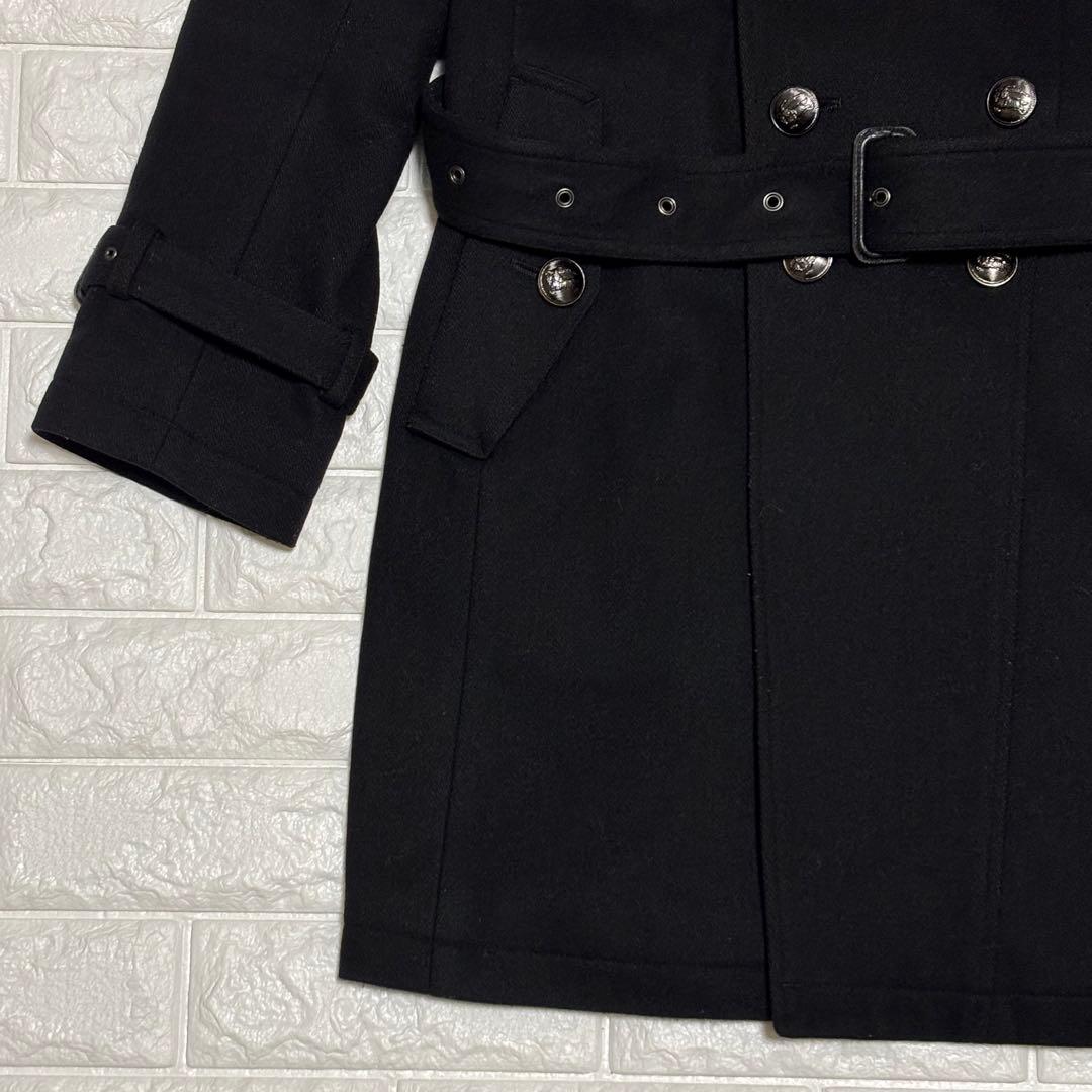 美品 バーバリーブラックレーベル★カシミヤ混 ナポレオンコート メンズ Mサイズ