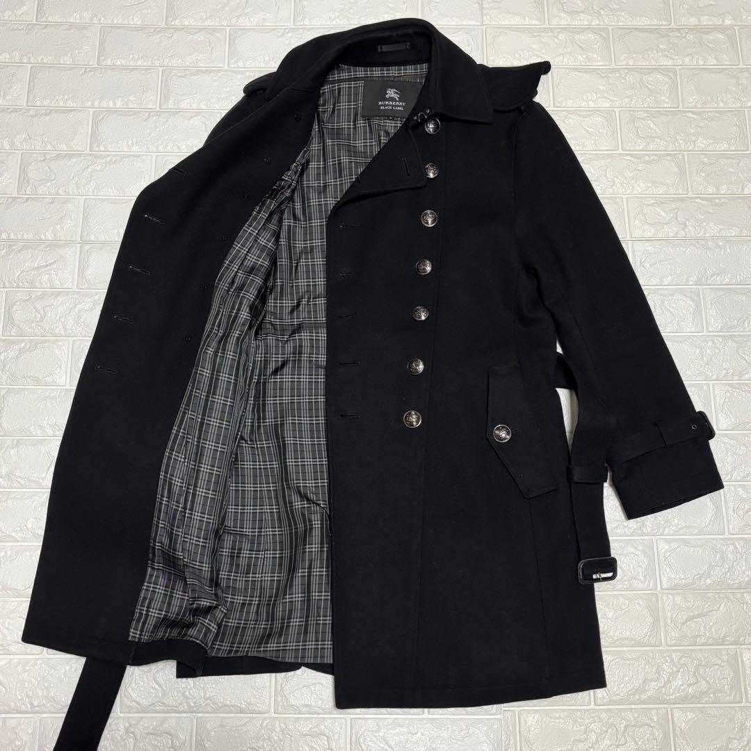 美品 バーバリーブラックレーベル★カシミヤ混 ナポレオンコート メンズ Mサイズ