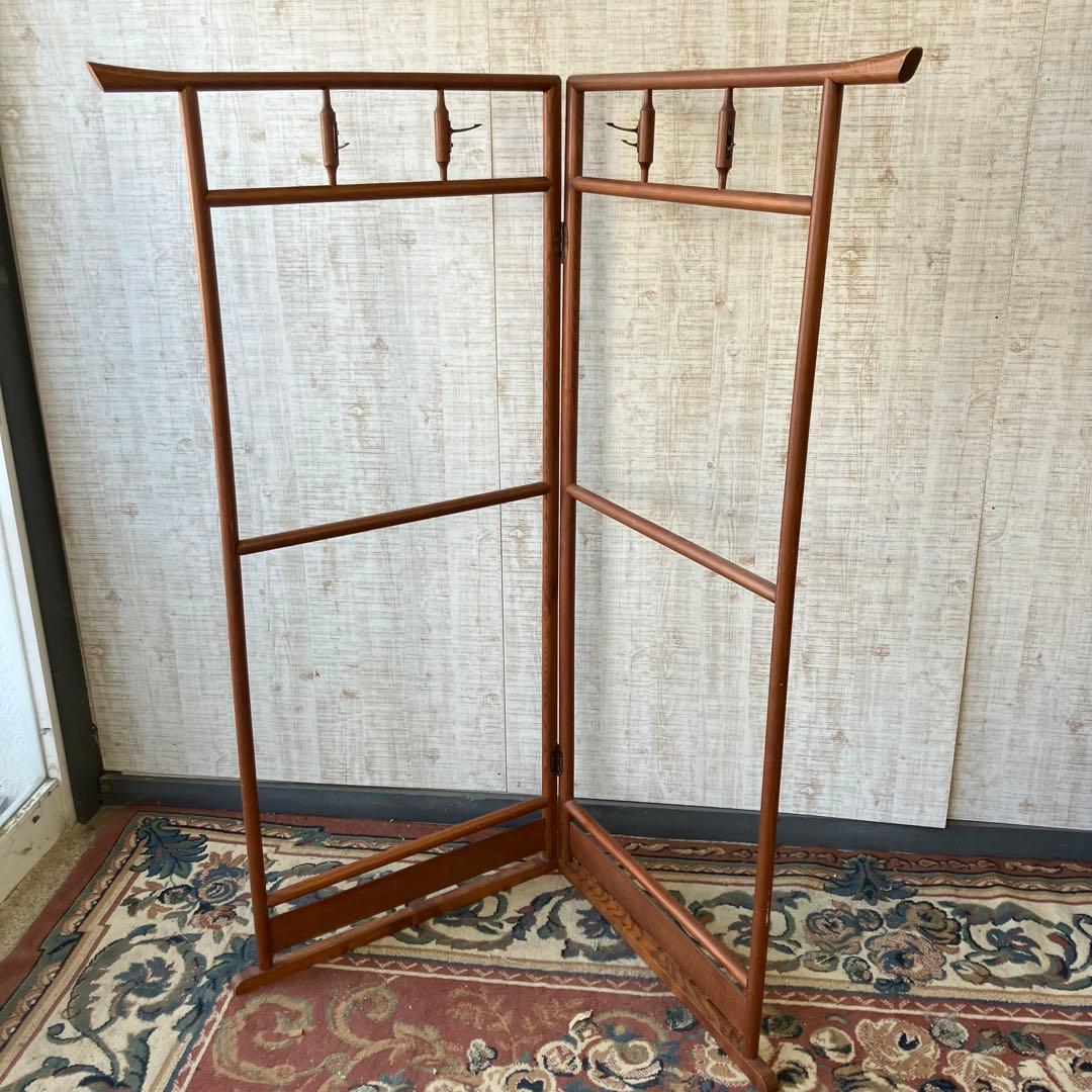 昭和レトロ 折りたたみ衣桁 古民具 欅 衣紋掛け 古道具 ハンガーラック 着物