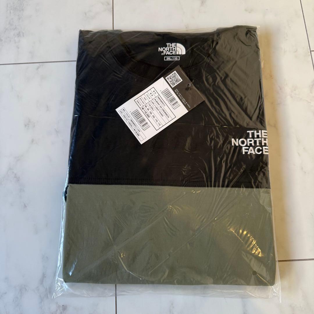 韓国限定　ノースフェイス　XL アルバニークルーネック　カーキ　黒　ロンT