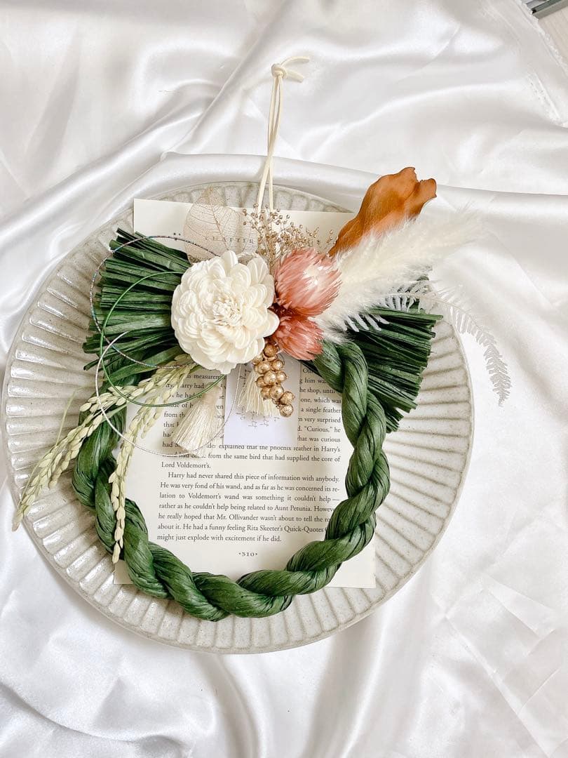 しめ縄　しめ縄飾り　お正月飾り　グリーン　20¥4年