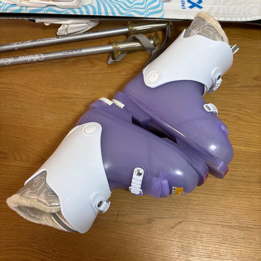 ジュニアスキーセット　VolklFLAIR 110cm 21cm ストック付