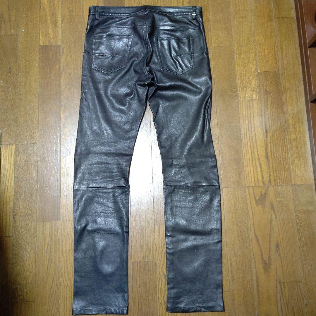 最終的値下げ羊革レザーパンツ検メンズ衣料革パンDiorHomme2012AW