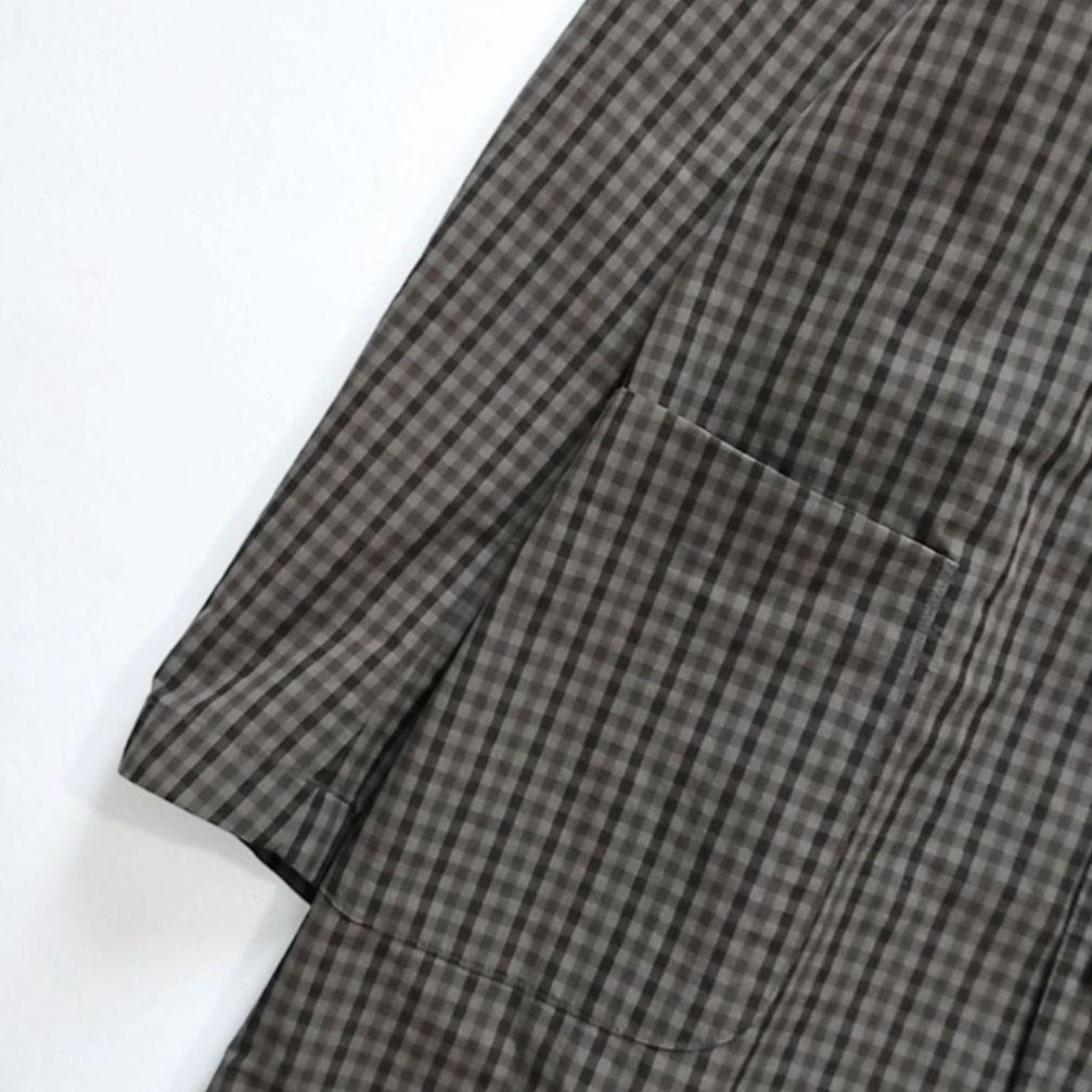 DANTON✨️ナイロン タフタ ステンカラー コートチェック柄