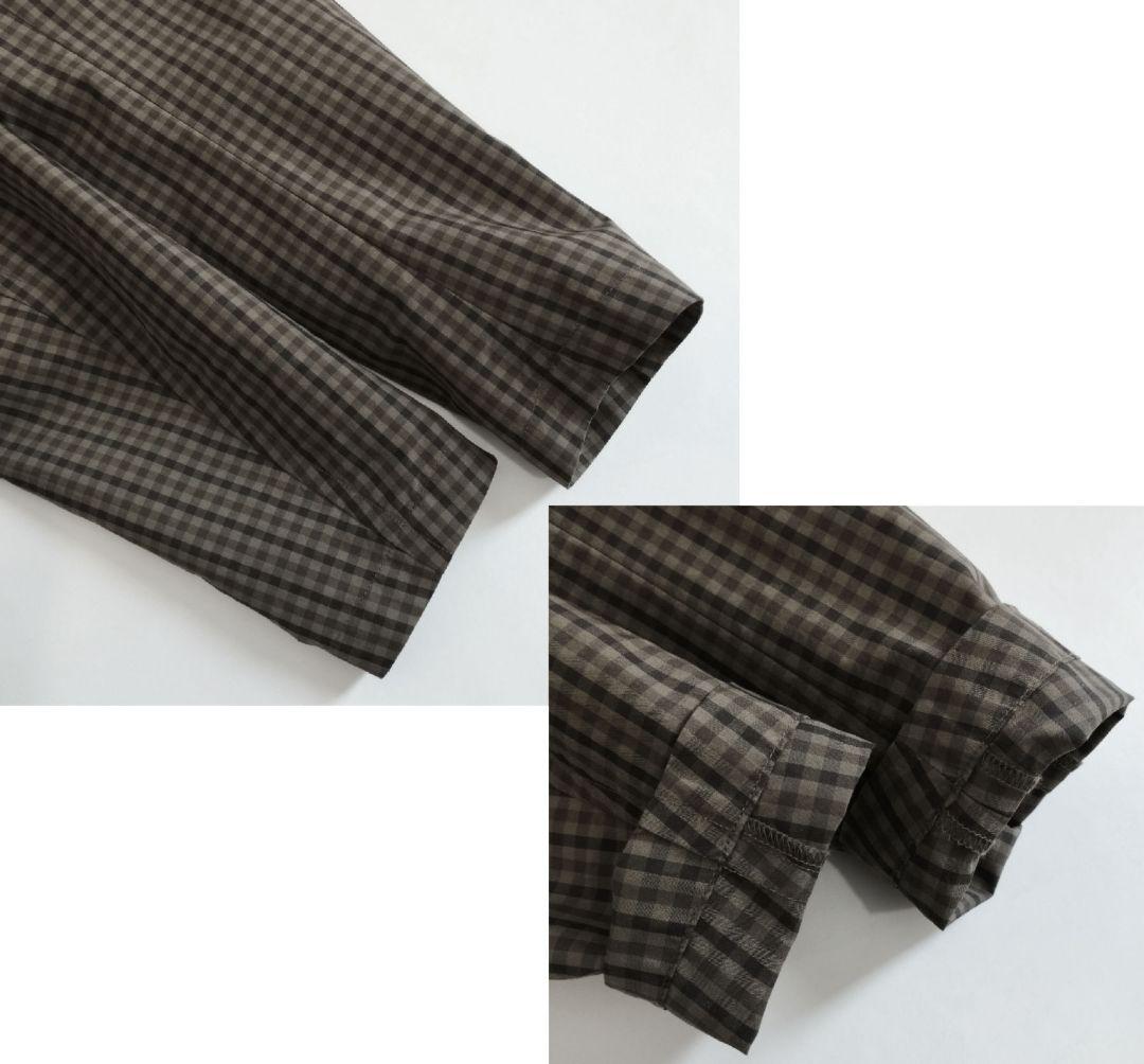 DANTON✨️ナイロン タフタ ステンカラー コートチェック柄