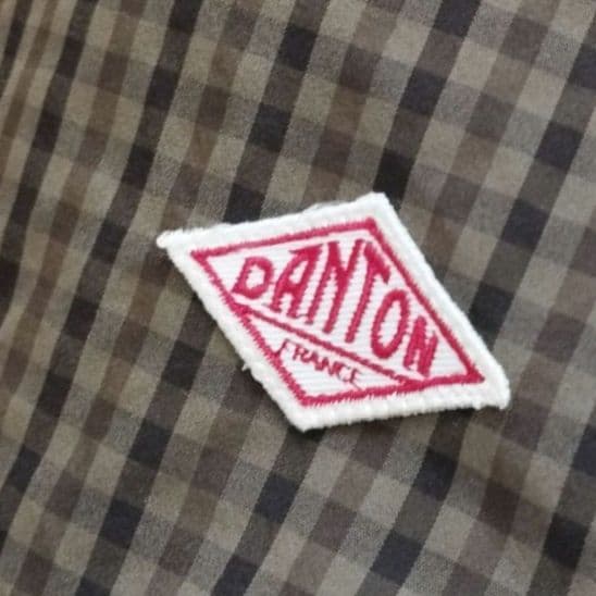 DANTON✨️ナイロン タフタ ステンカラー コートチェック柄