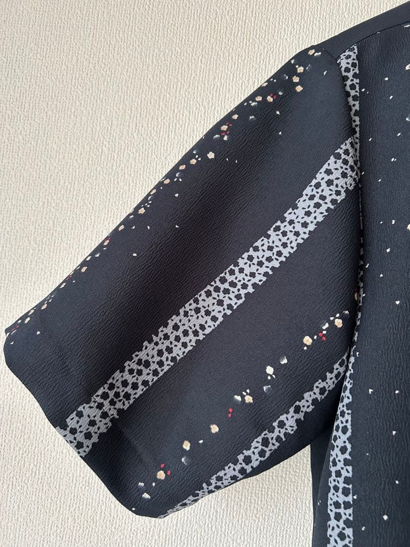 手作りのポリエステル反物メンズかりゆしウェアLLサイズ　マオカラー