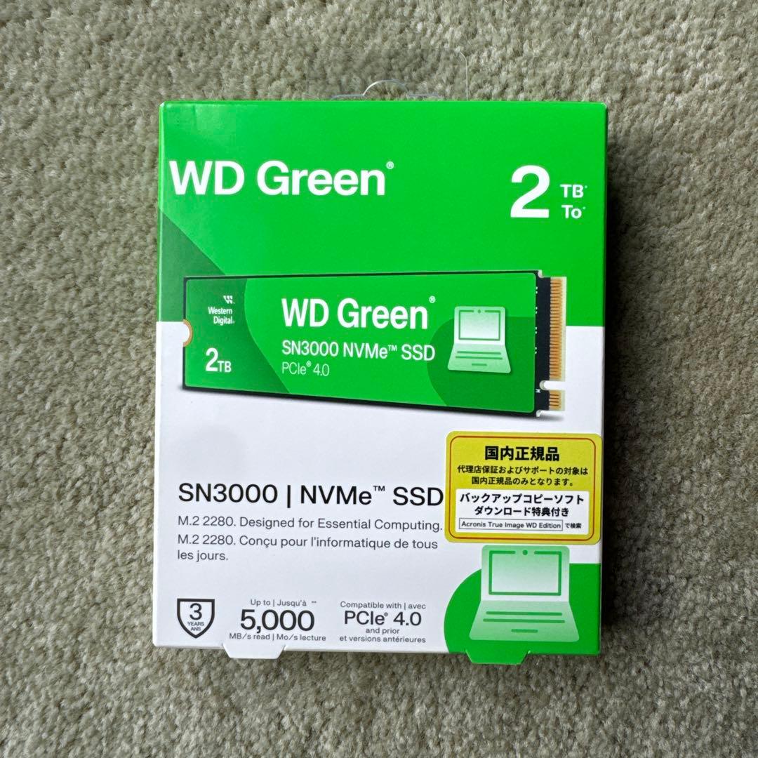 新品 WD Green SN3000 2TB NVMe SSD