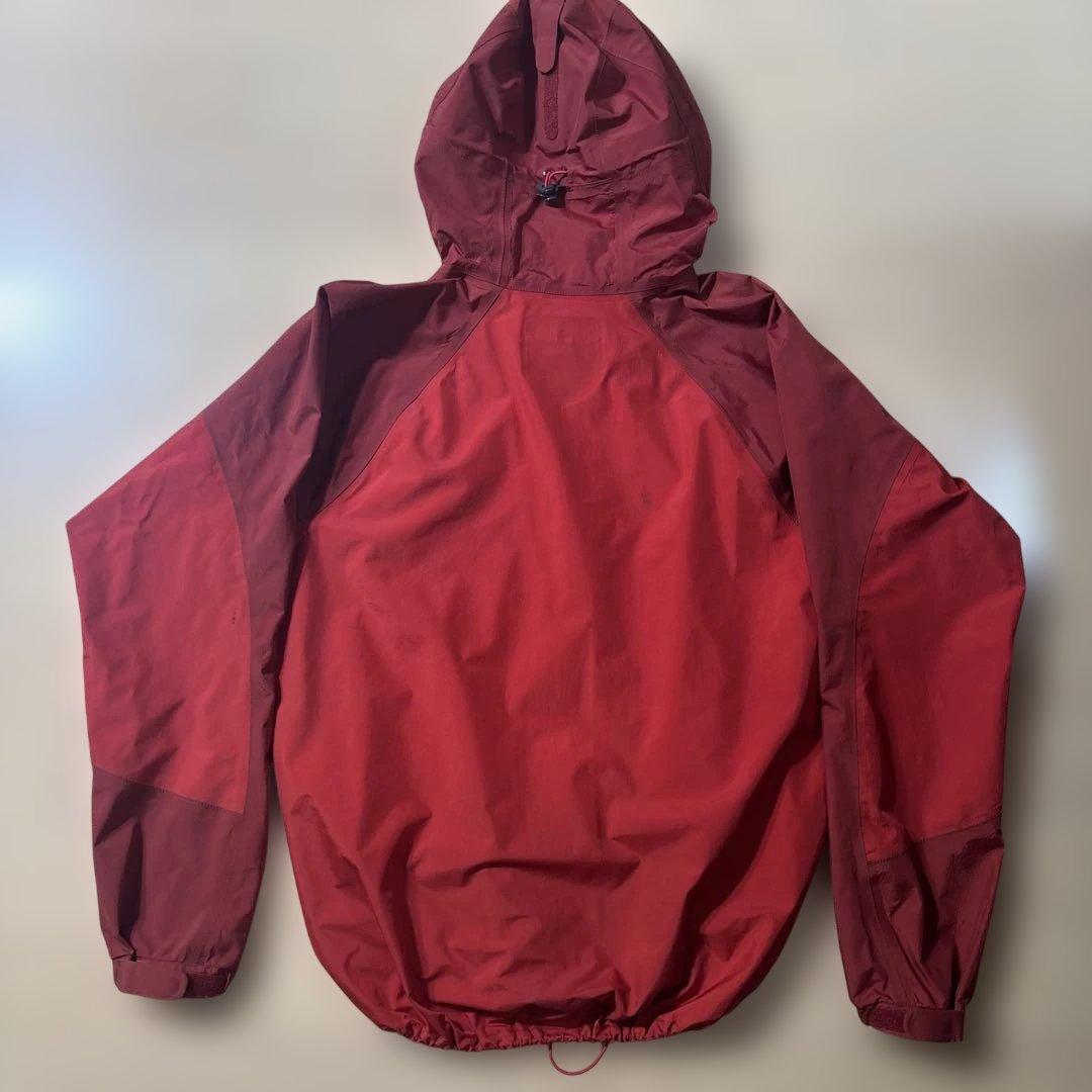 montbell tech shell jacket レッドL 短丈ドローコード