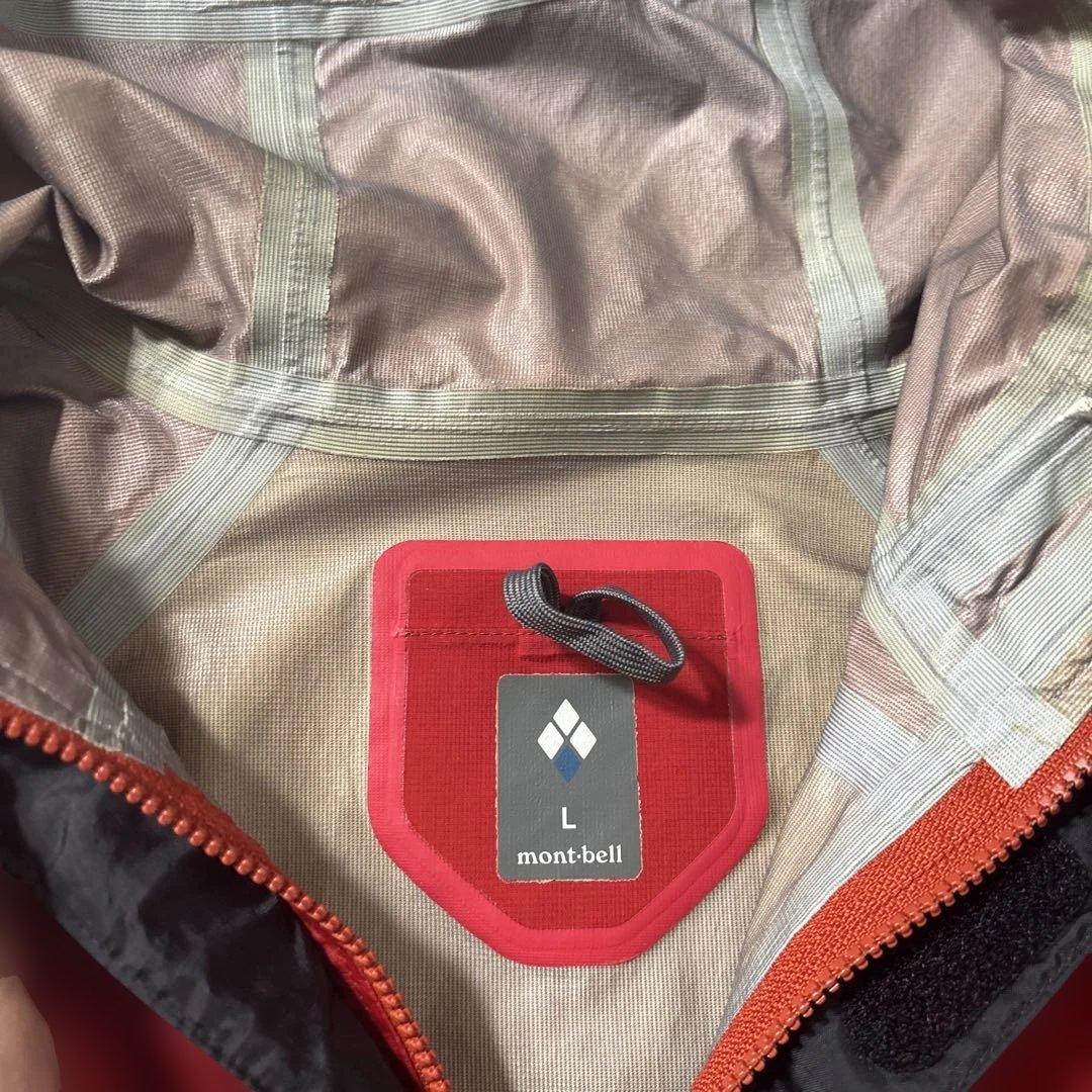 montbell tech shell jacket レッドL 短丈ドローコード