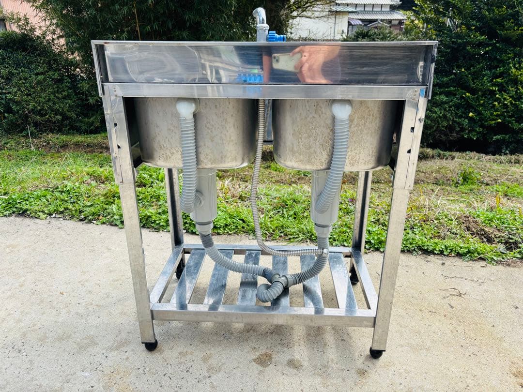 J9★アズマ★2槽シンク 業務用 流し台 厨房機器 飲食店 厨房 店舗用