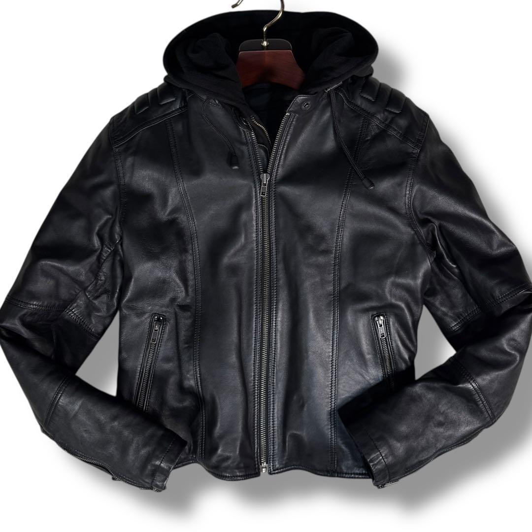 美品 DEGNER ラムレザー ライダース 2way シープレザージャケット L