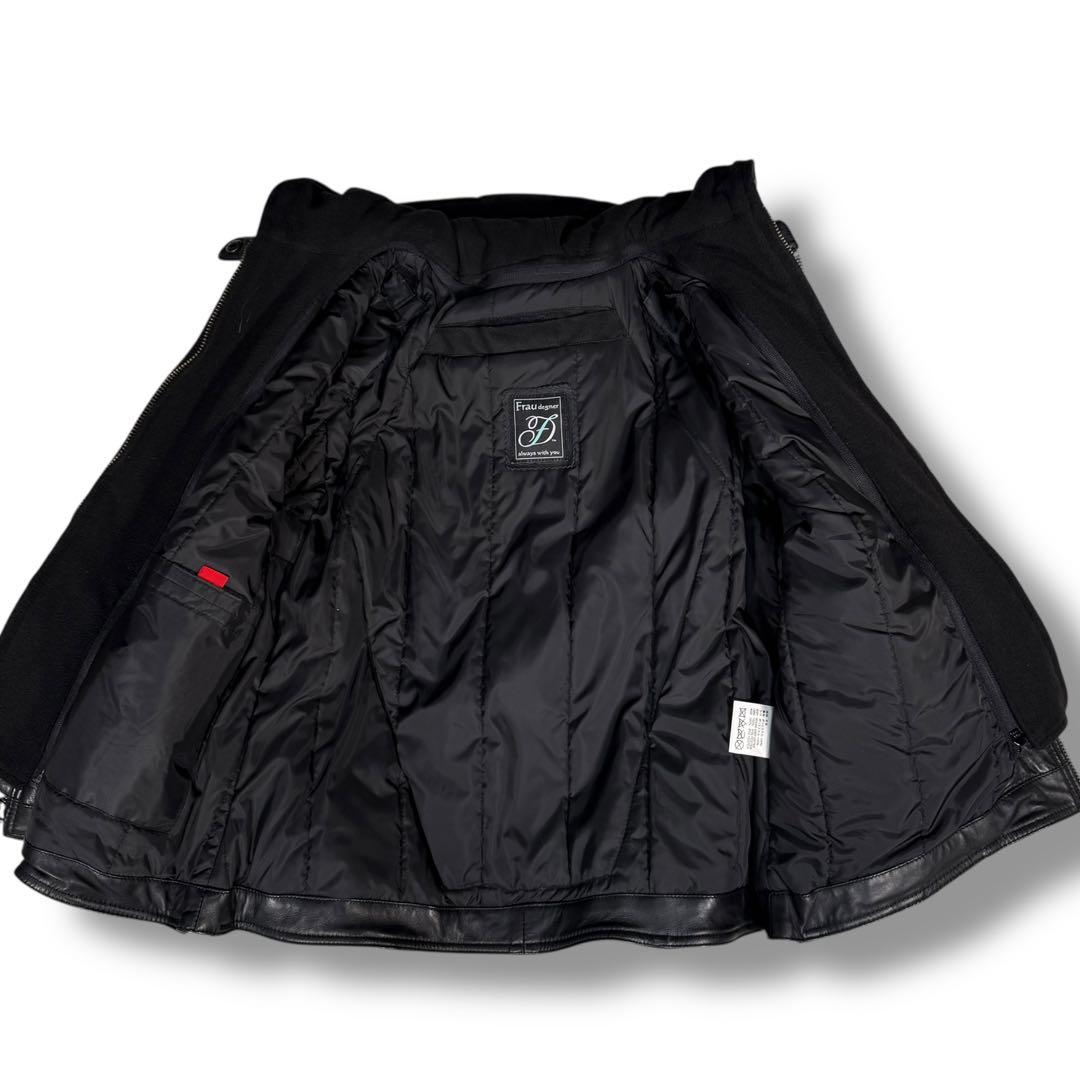 美品 DEGNER ラムレザー ライダース 2way シープレザージャケット L