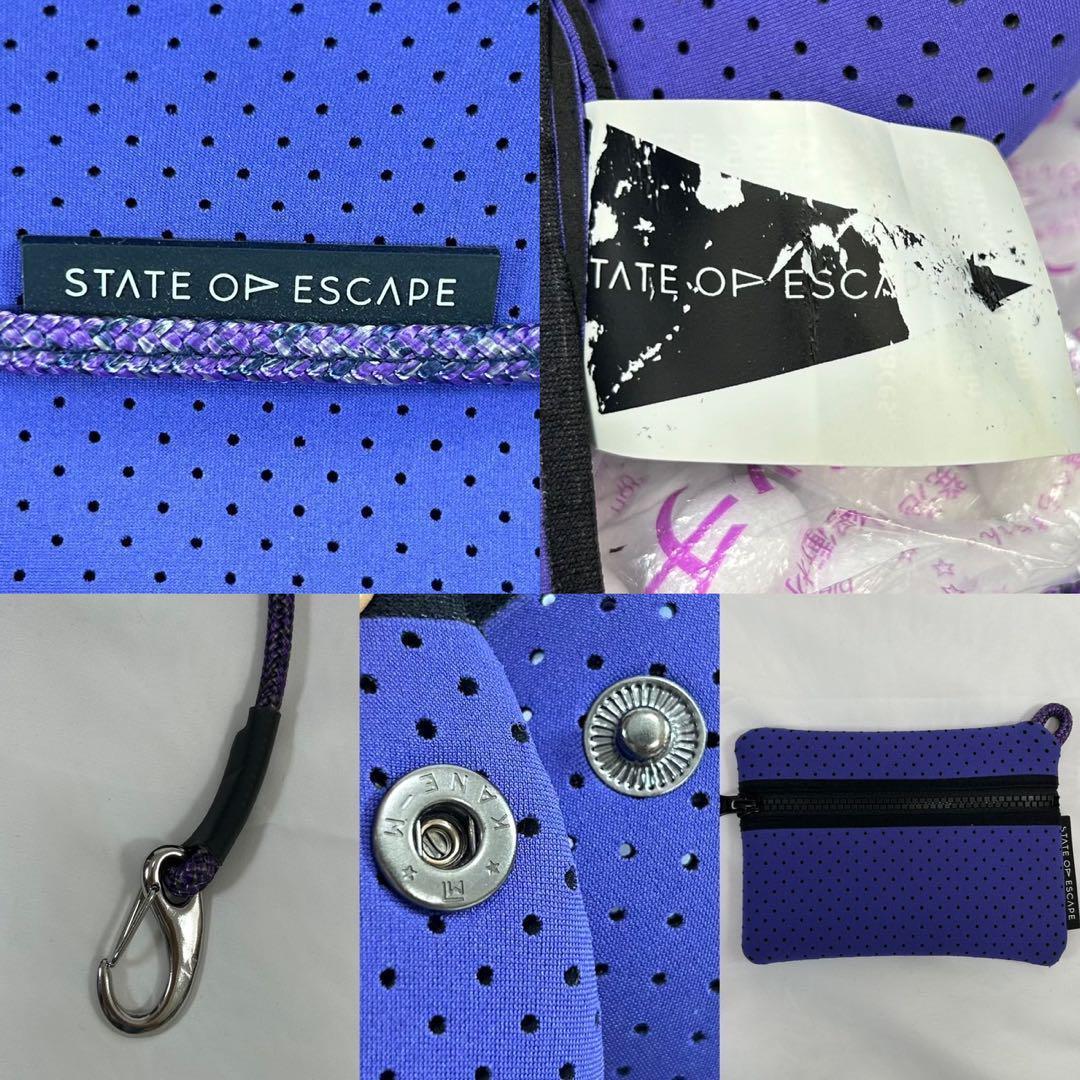 【極美品】ステイトオブエスケープ トートバッグ ポーチ付き A4可 肩掛け 紫