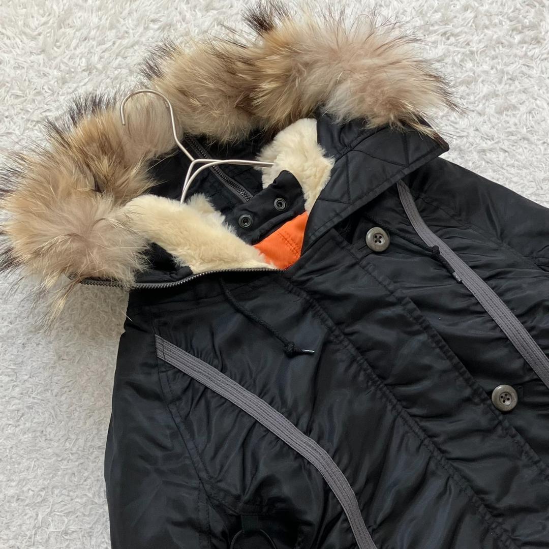 Y2K✨アヴィレックス N-2B ミリタリージャケット 短丈 ボア ファー 黒