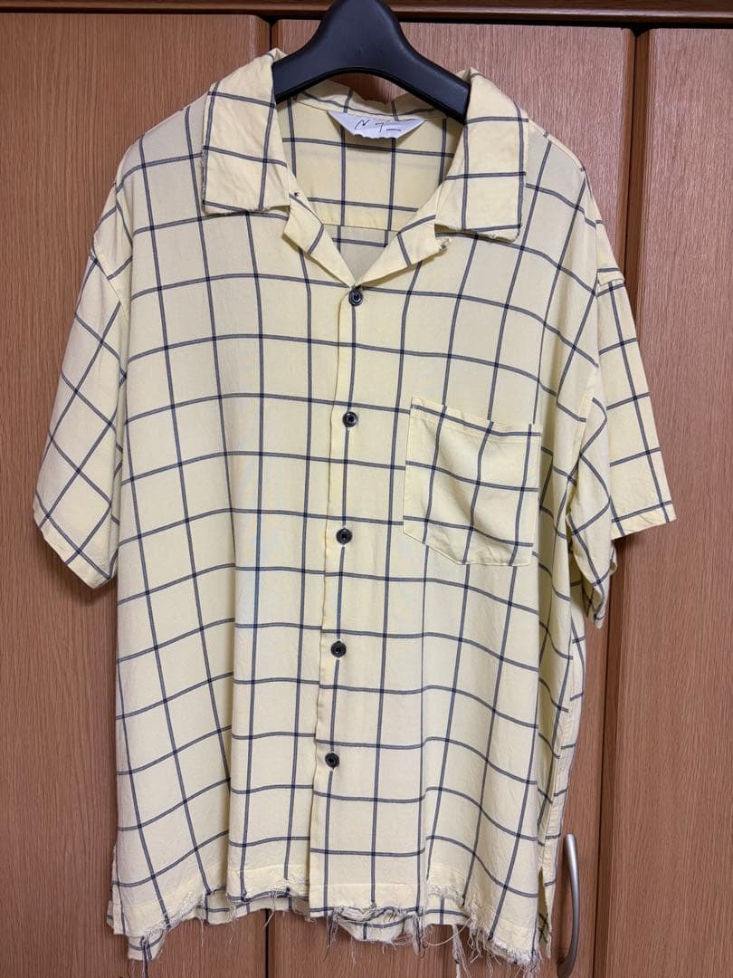 アンセルム　レーヨンチェックカラーシャツサイズ1