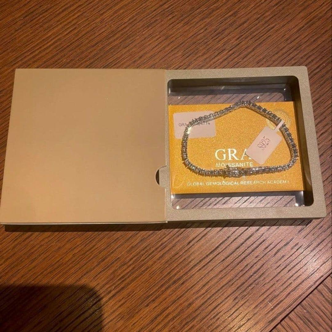 【13ctの圧倒的存在感】モアサナイト テニスブレスレット｜GRA正規鑑定書付