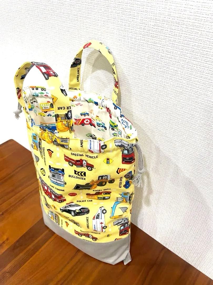 働く車×働く車　ハンドメイド　レッスンバッグ　男の子　入園入学準備　5点セット