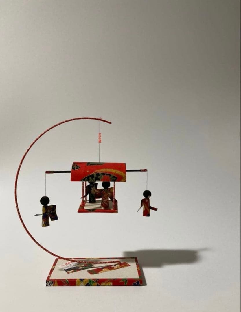 箱付き 和モダン 吊り下げ置物 モビール 人形 昭和レトロ 民芸 工芸