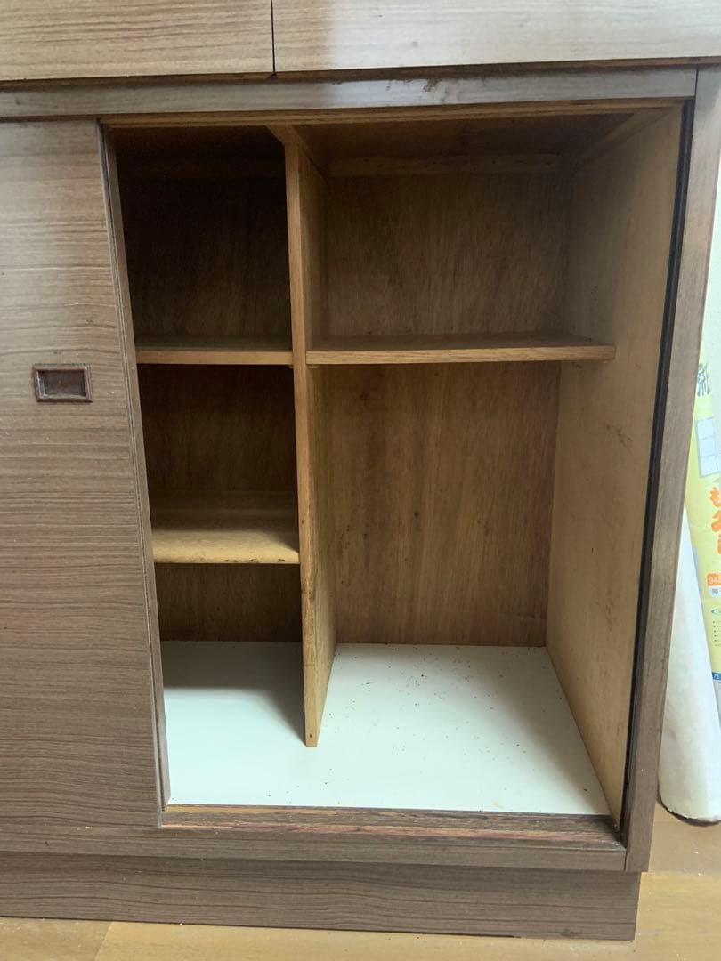 水屋　キッチンキャビネット　昭和レトロ　レトロ型板ガラス　アンティーク