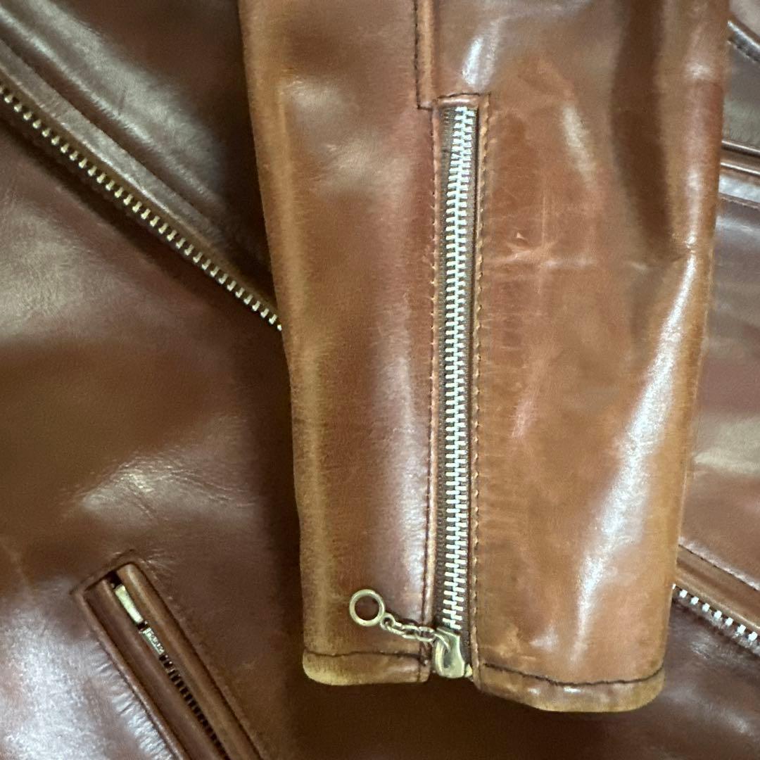 EURO LEATHER ブラウンレザー シングルライダースジャケット