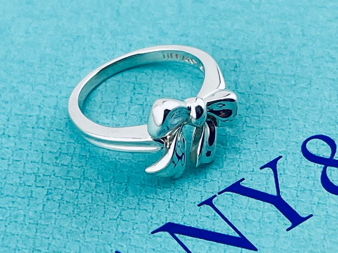 c924 オールド　ティファニー　1990 リボン　リング　925 約8.5号