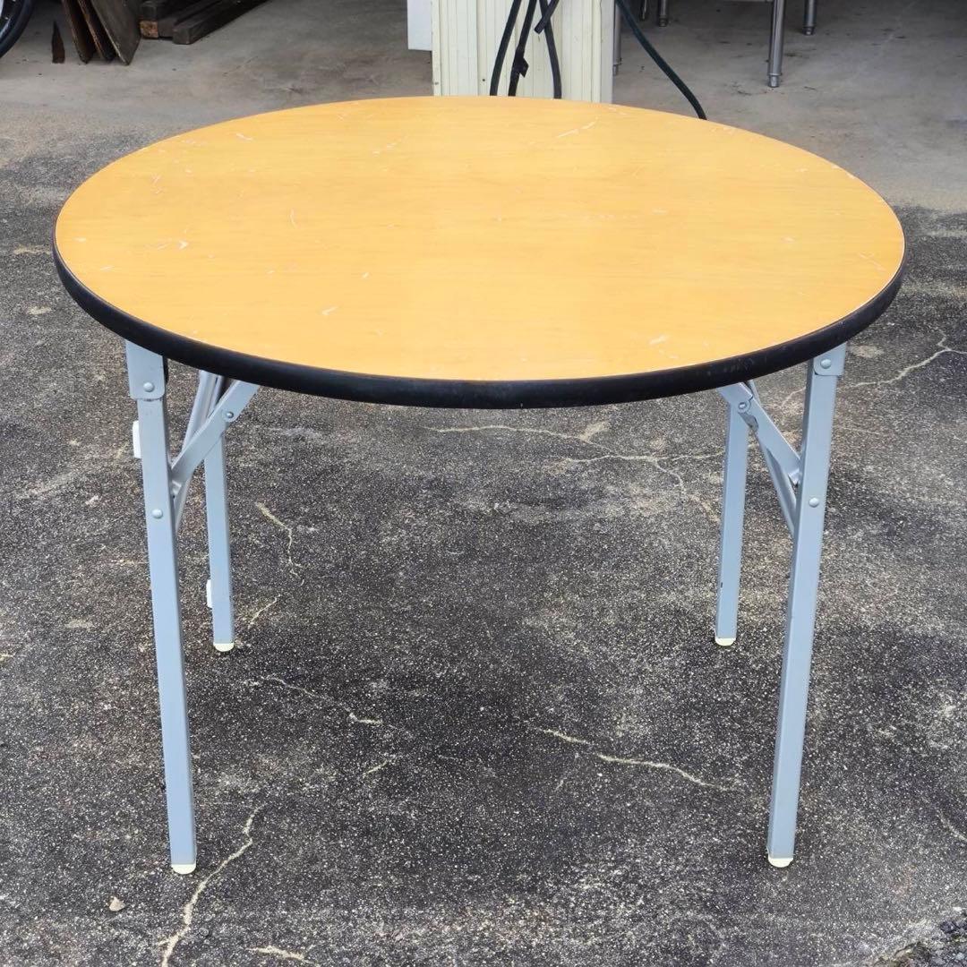 円形 ミーティングテーブル 折りたたみ会議机 サイズ約900×900×700mm