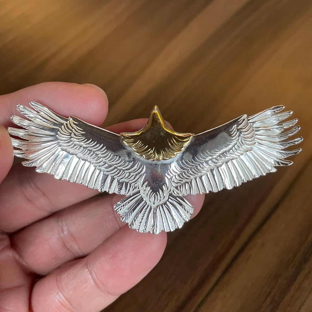 大イーグル ネックレス トップ フェザー ハンドメイド コンビ