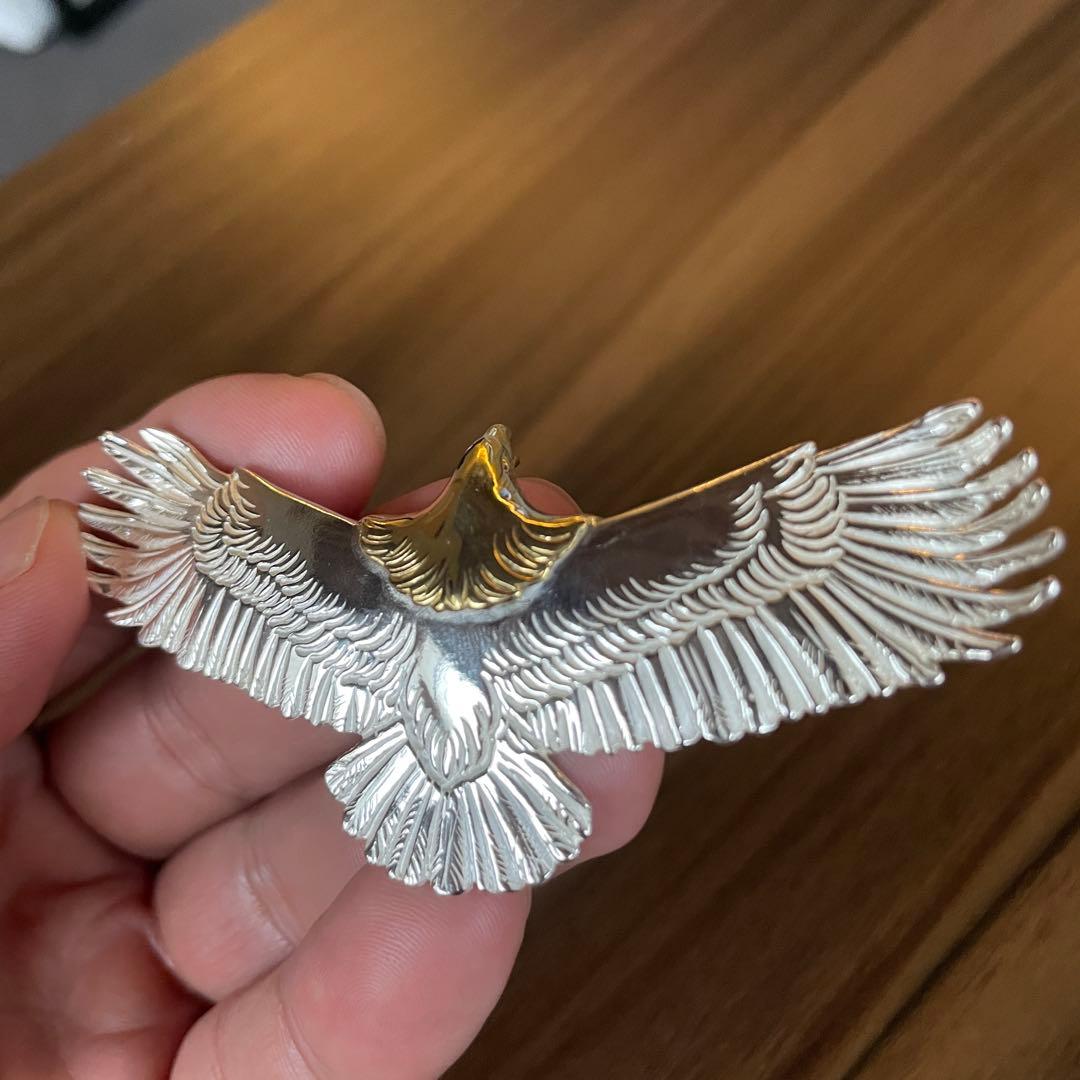 大イーグル ネックレス トップ フェザー ハンドメイド コンビ