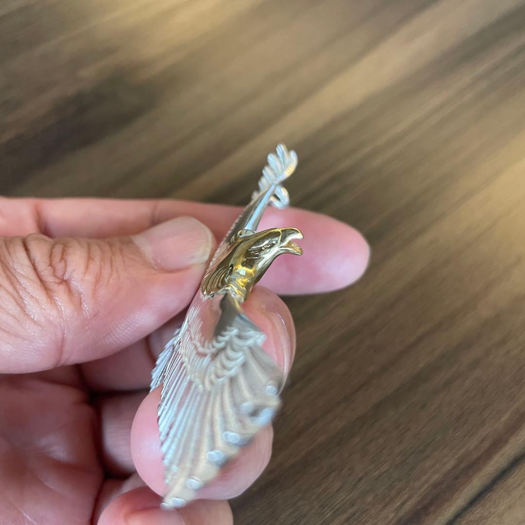 大イーグル ネックレス トップ フェザー ハンドメイド コンビ