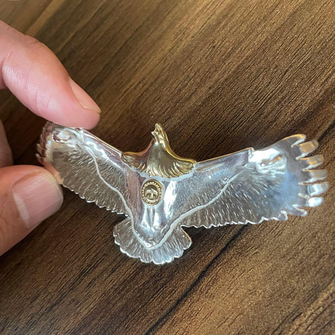 大イーグル ネックレス トップ フェザー ハンドメイド コンビ