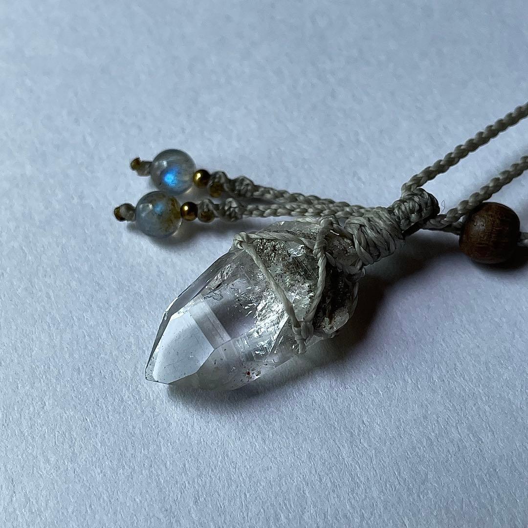 ヒマラヤ水晶 ガネッシュヒマール ＊ マクラメペンダント ネックレス 37