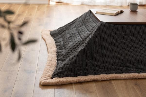 おしゃれ ふかふか かわいい もこもこ さらさら 正方形 こたつ布団 グレー