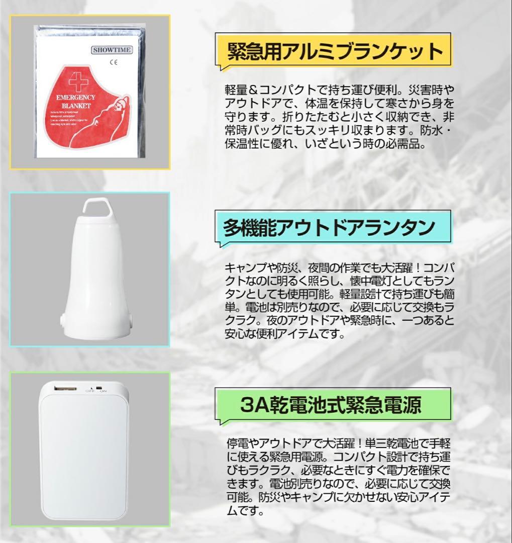 防災リュック 防災士監修 非常用持ち出しセット 47点セット 1人用 新品 軽量